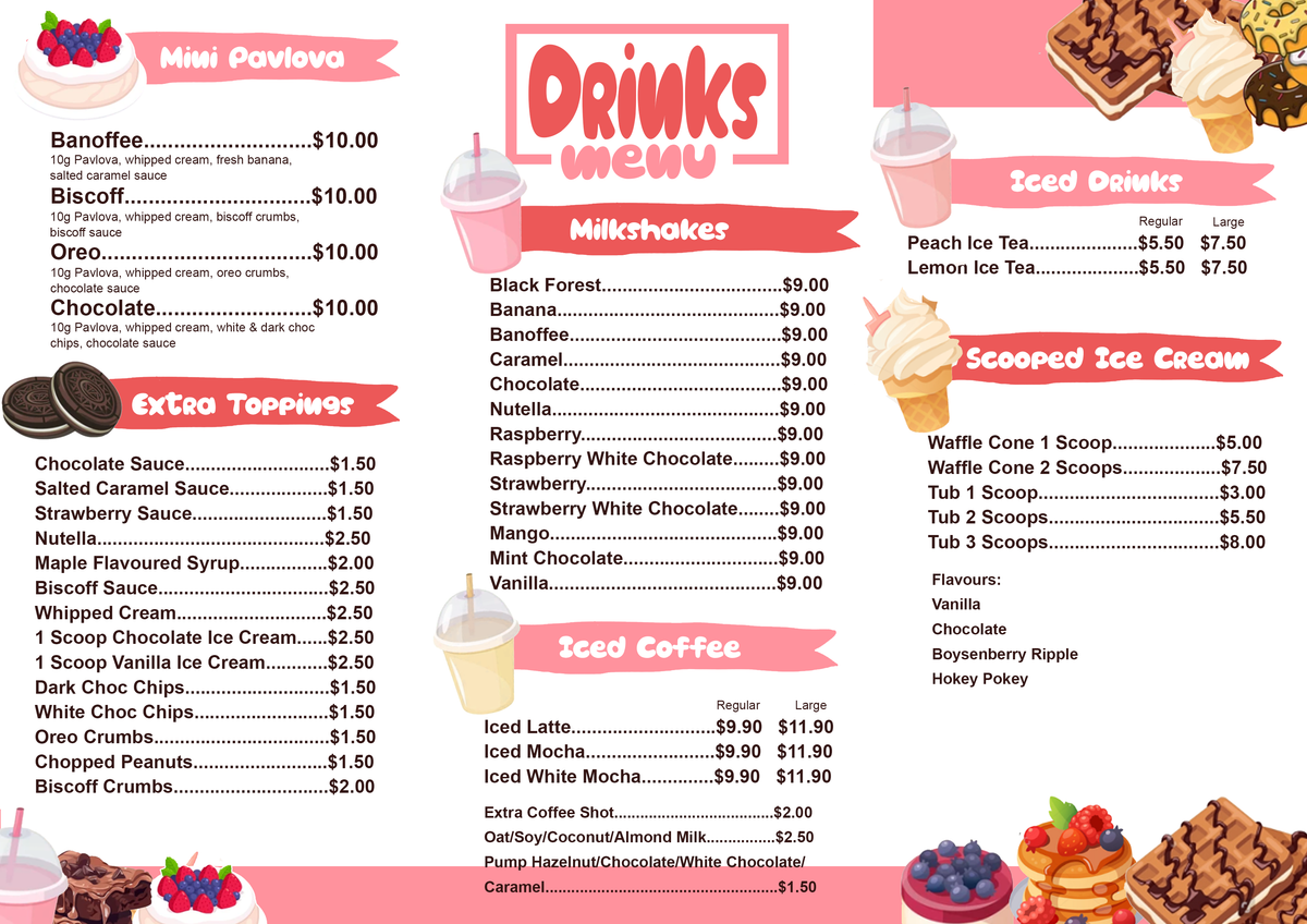Menu – I.C Waffles
