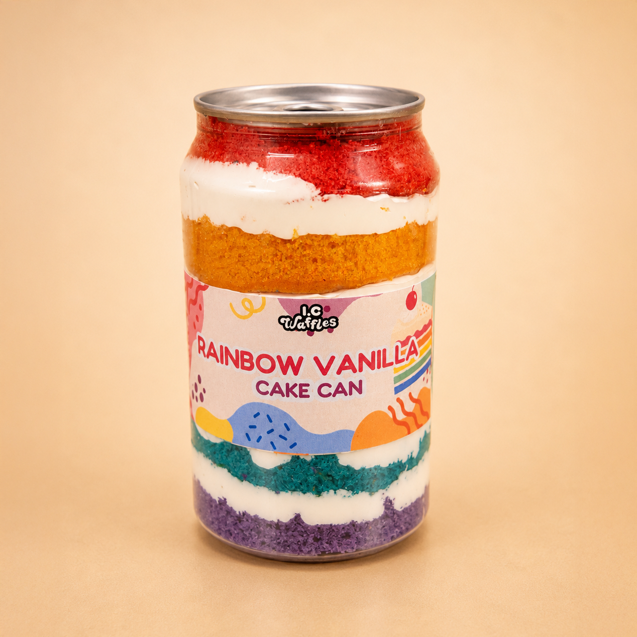 Rainbow Vanilla Cake Dessert Can