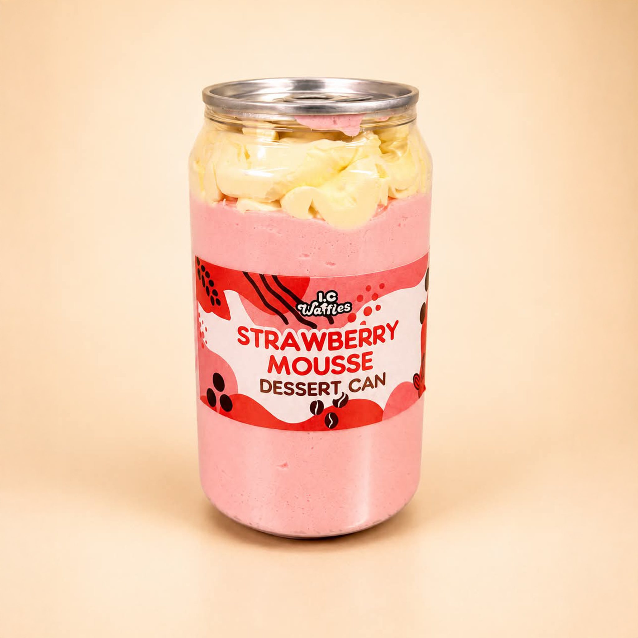 Strawberry Mousse Dessert Can I.C Waffles