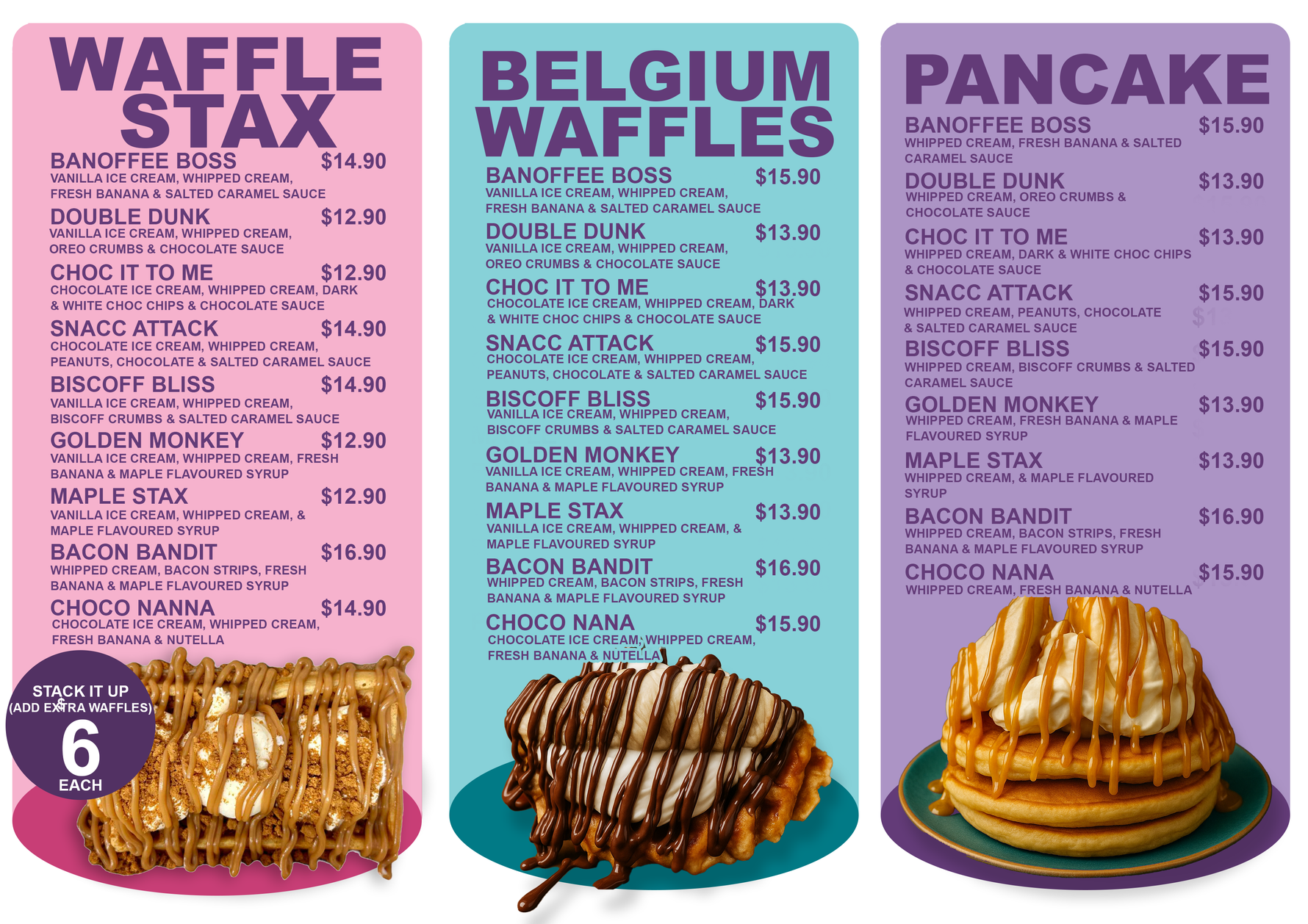 Menu Waffles | I.C Waffles | Tauranga | New Zealand