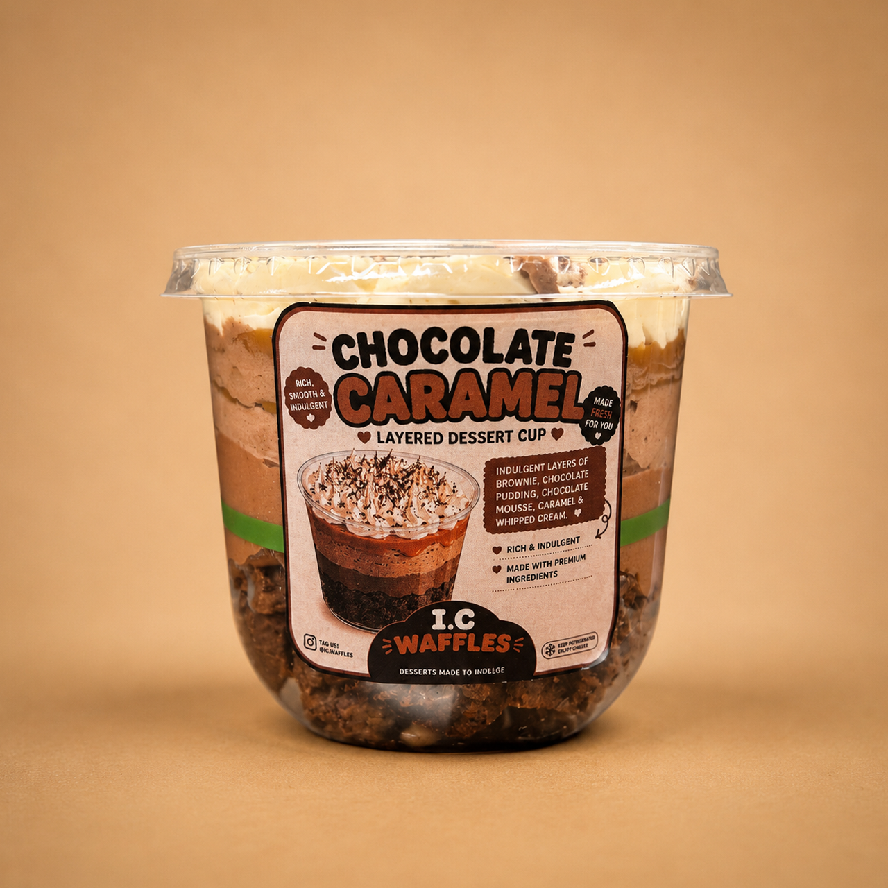 Chocolate Caramel Layered Dessert Pot