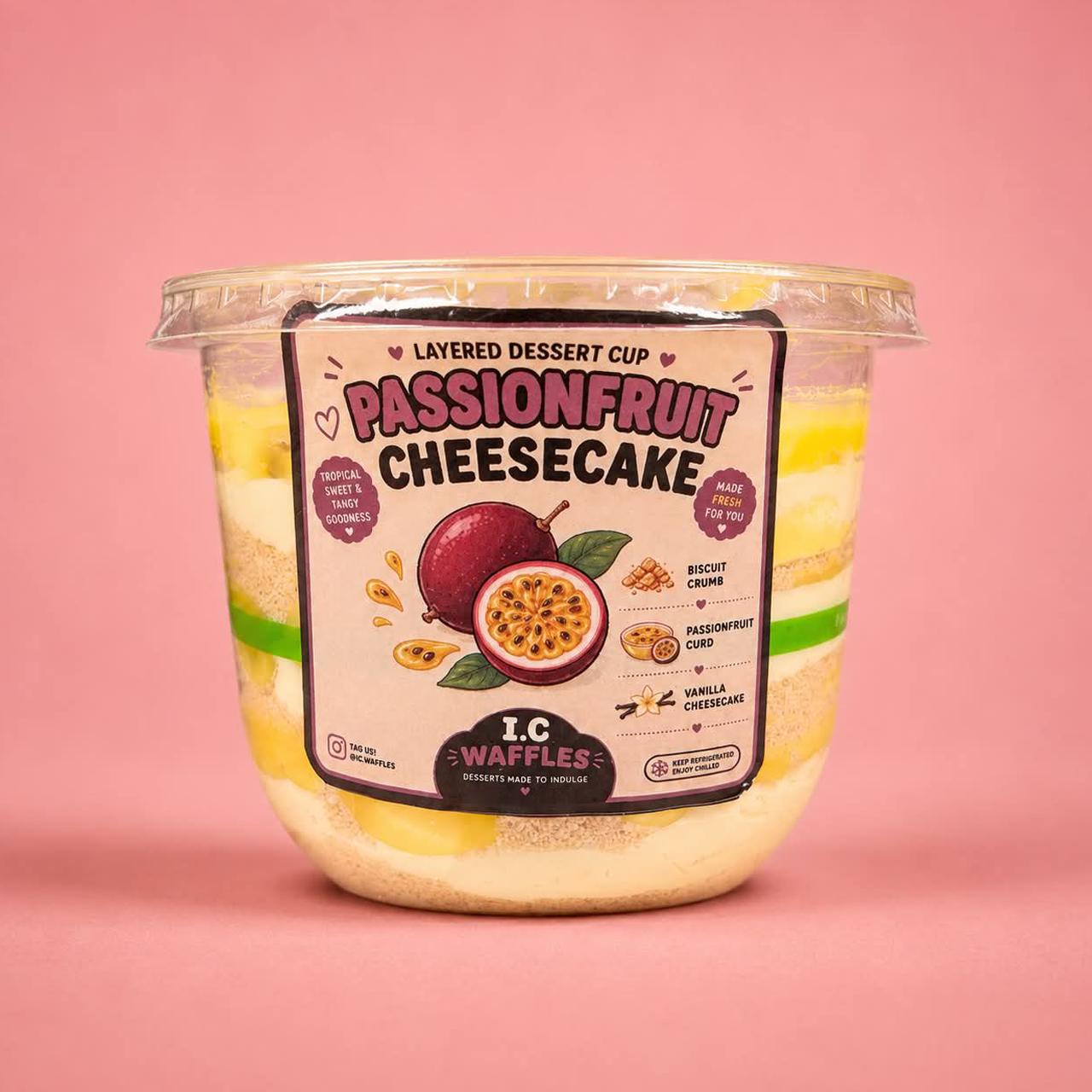Passionfruit Layered Cheesecake Pot