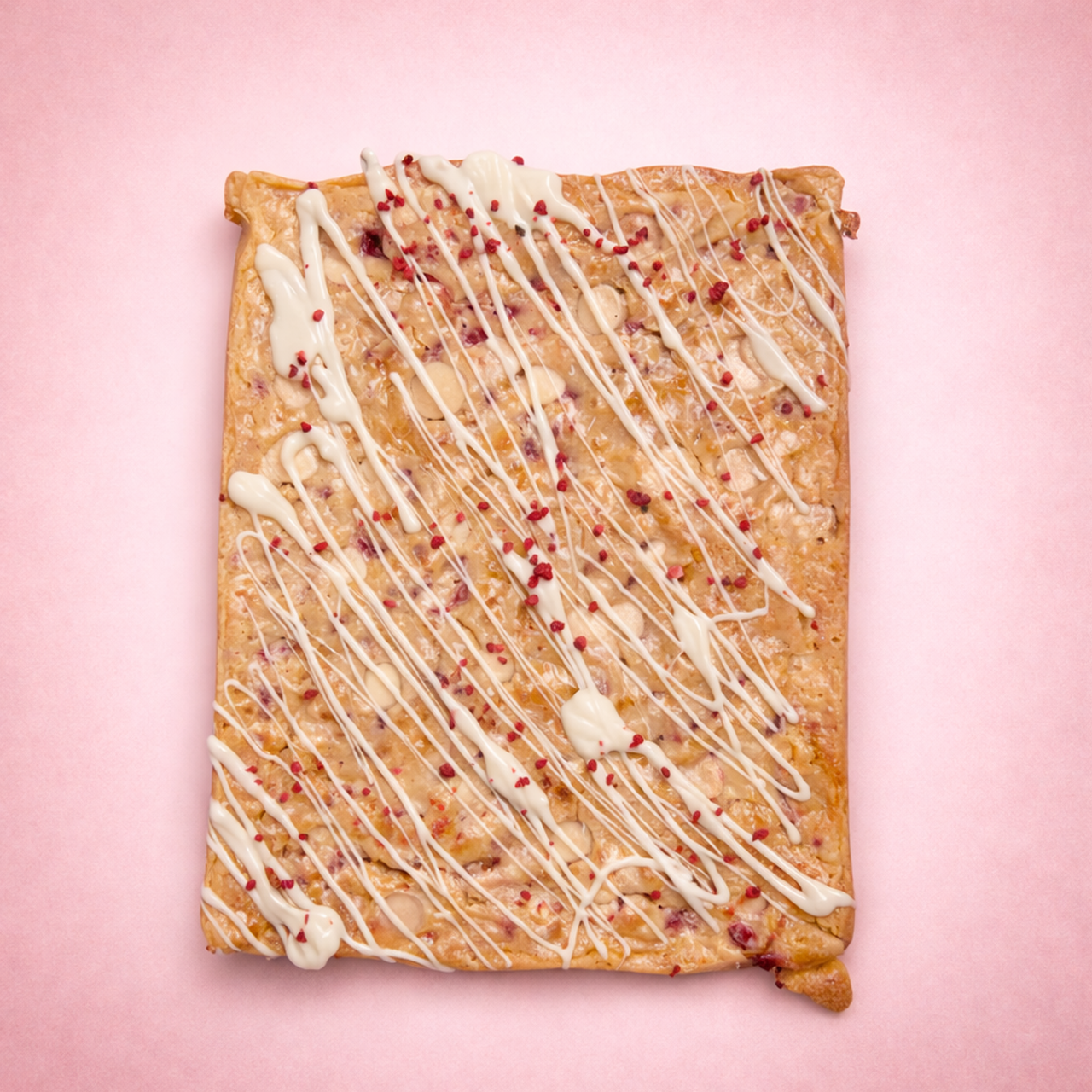 Raspberry White Chocolate Blondie Slab